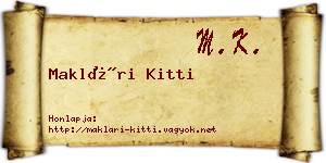 Maklári Kitti névjegykártya
