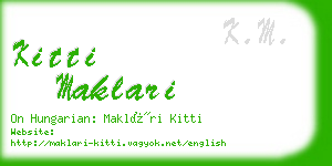 kitti maklari business card